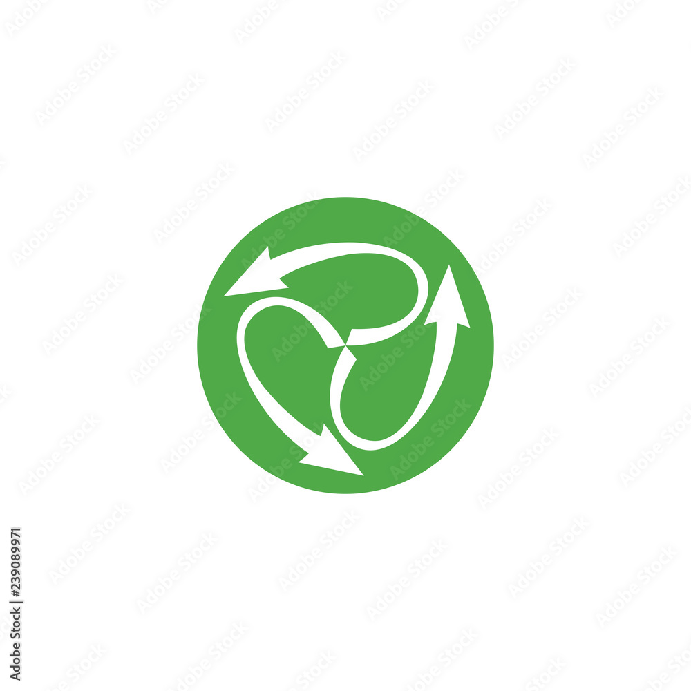 circle with Recycle arrow logo design circle with Recycle arrow logo design