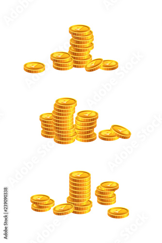 vector icon of stacks golden coin