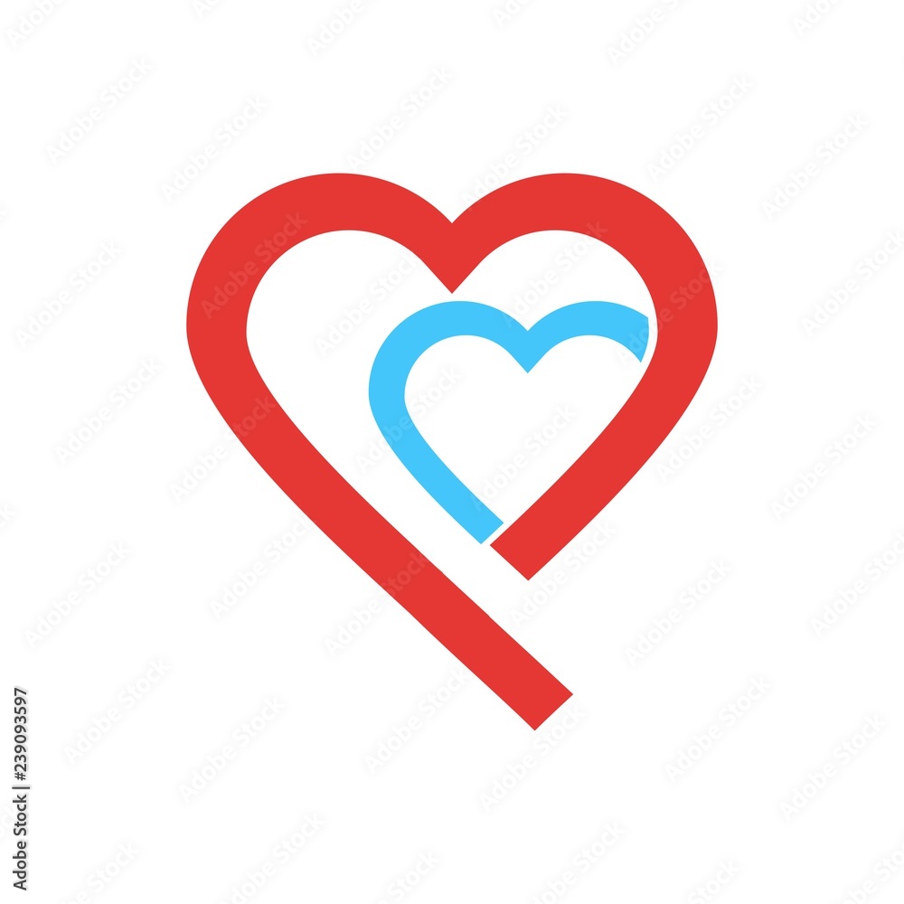 Sketch designed loves heart. Graphic red hearts love vector.couple romantic love heart. - Vector