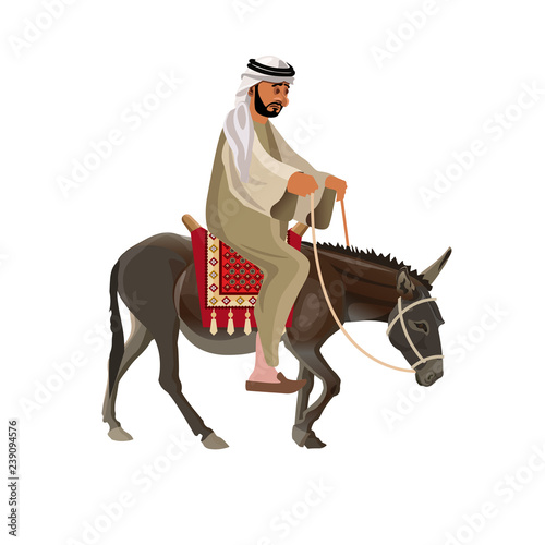 Man riding donkey