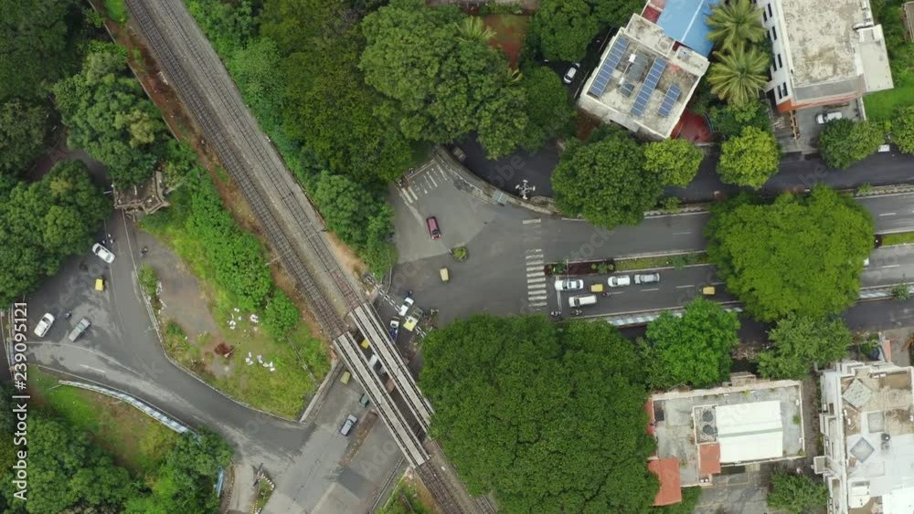 day time bangalore city traffic street topdown aerial panorama 4k india