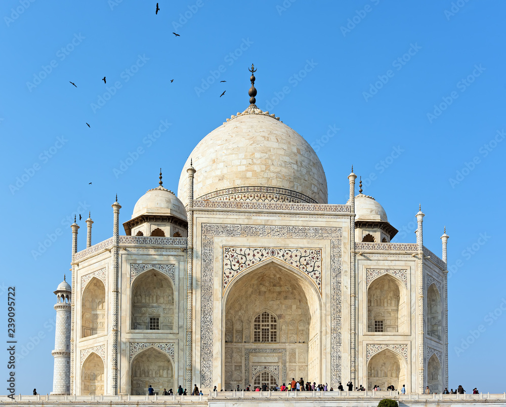 Close up of the majestic Taj Mahal in India