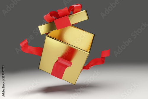 open present 3d illustration