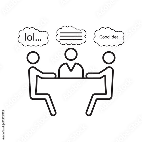 jokes at the table icon. Element of cyber security for mobile concept and web apps icon. Thin line icon for website design and development, app development