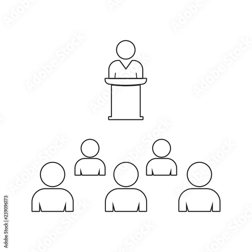 presentation to the audience icon. Element of cyber security for mobile concept and web apps icon. Thin line icon for website design and development, app development
