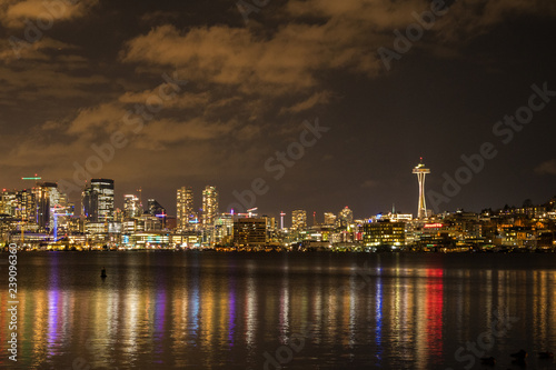 Seattle skyline night shot © Debbie B
