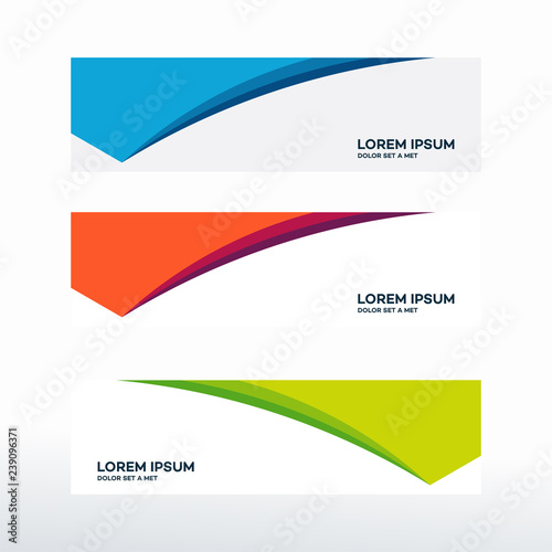 Abstract Horizontal Web Banner Background Vector photo