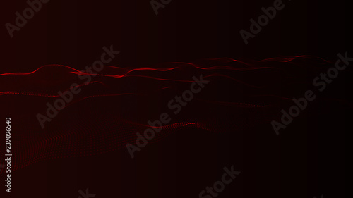 3D abstract digital wave particles. Futuristic vector illustration. Abstract background. - Vector