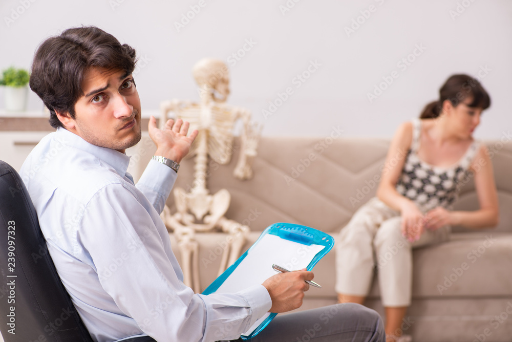 Young patient visiting psychologist for therapy Young patient visiting psychologist for therapy