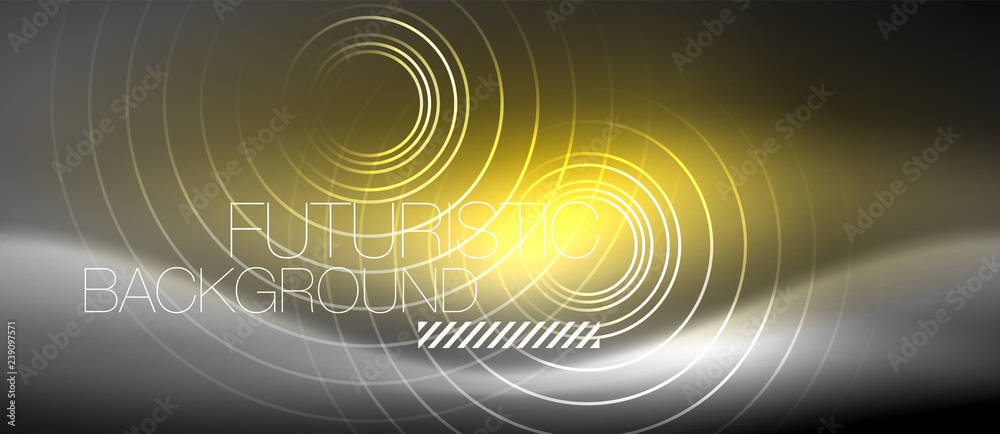 Neon circles abstract background, shiny lines Neon circles abstract background, shiny lines