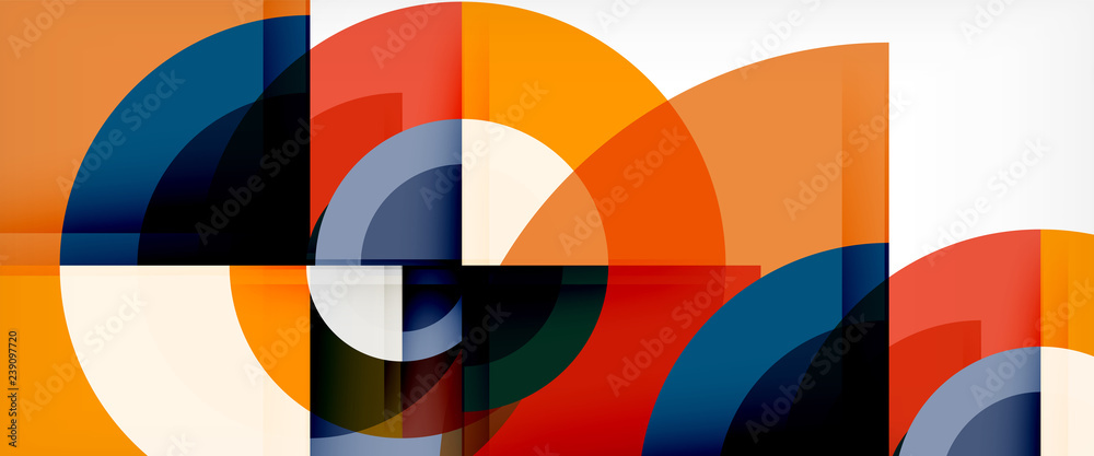 Modern geometric circles abstract background, colorful round shapes with shadow effects Modern geometric circles abstract background, colorful round shapes with shadow effects