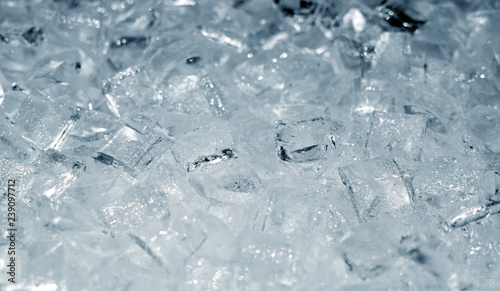 close up on ice blocks
