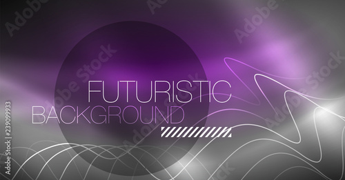 Neon lines wave background. Abstract composition