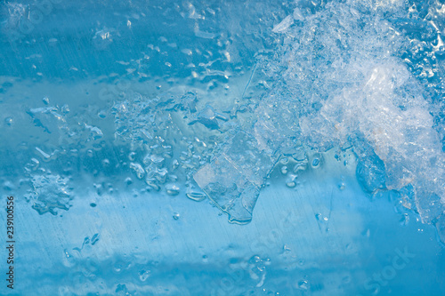 The texture of the ice. The frozen water.Winter background 