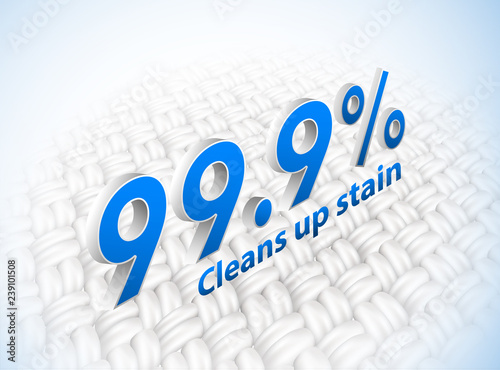 It means cleaning the dirt on the fabric. Expanded Fabric The show is clean white. With 99.9% removal of dirt and germs. Vector realistic file.
