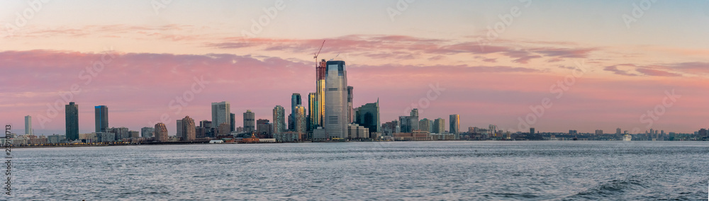 Panoramic View of Downtown New Jersy from Manhattan Island