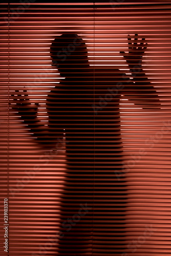 Man shadow behind the window