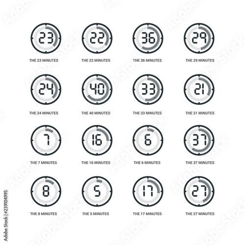 Simple Set of 16 Vector Icon. Contains such Icons as The 27 minutes, 40 23 undefined, 37 22 minutes. Editable Stroke pixel perfect