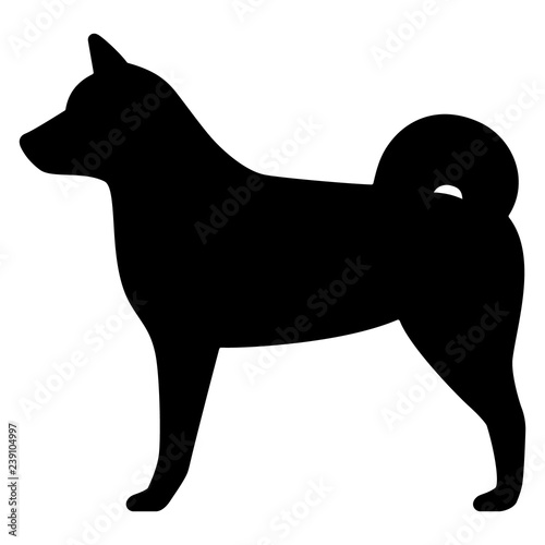 横を向いた柴犬のシルエット