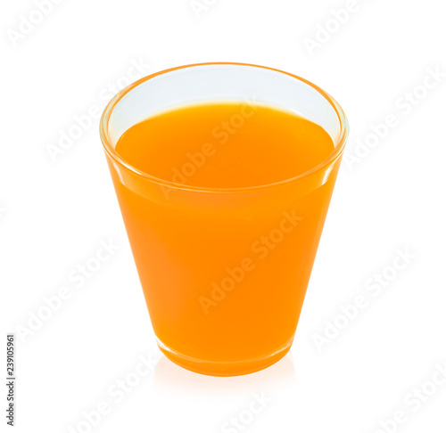 orange juice on white background.