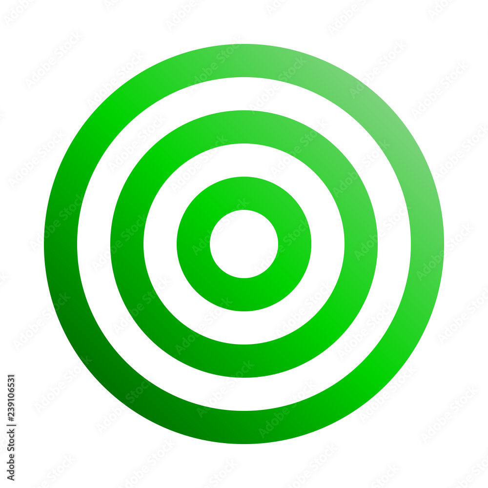 Target sign - green gradient transparent, isolated - vector