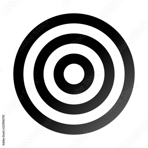 Target sign - black gradient transparent, isolated - vector