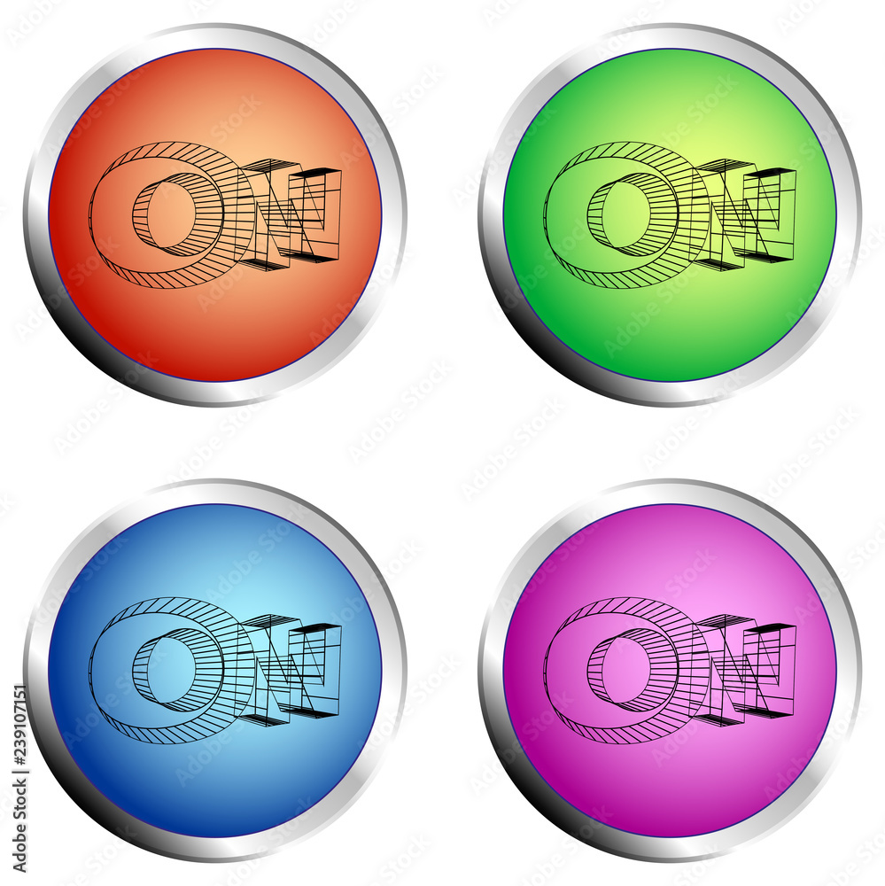 ON colored circle push button Set