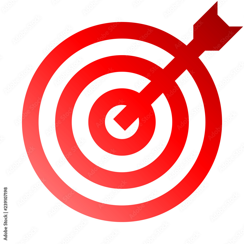 Target sign - red gradient transparent with dart, isolated - vector Target sign - red gradient transparent with dart, isolated - vector