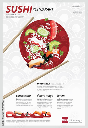 Poster of Sushi Restaurant Vector illustration