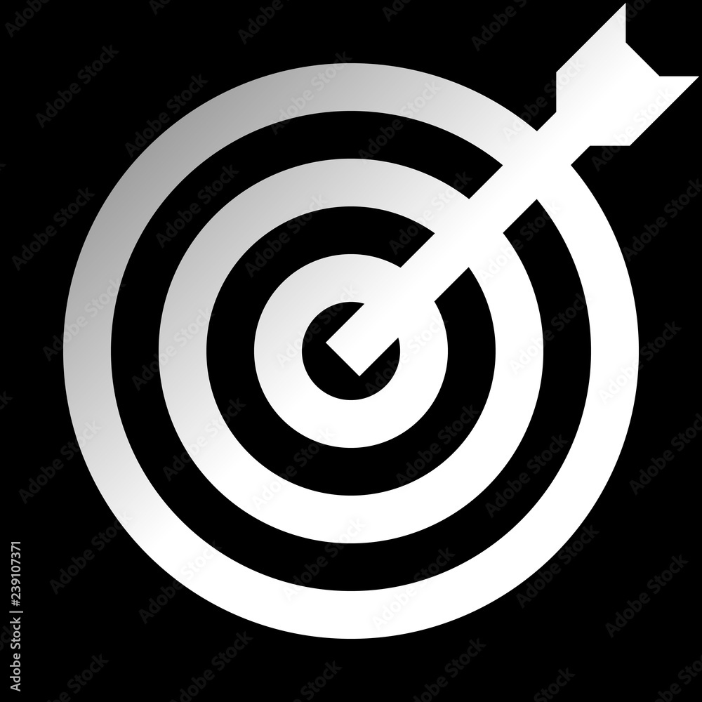 Target sign - white gradient transparent with dart, isolated - vector Target sign - white gradient transparent with dart, isolated - vector