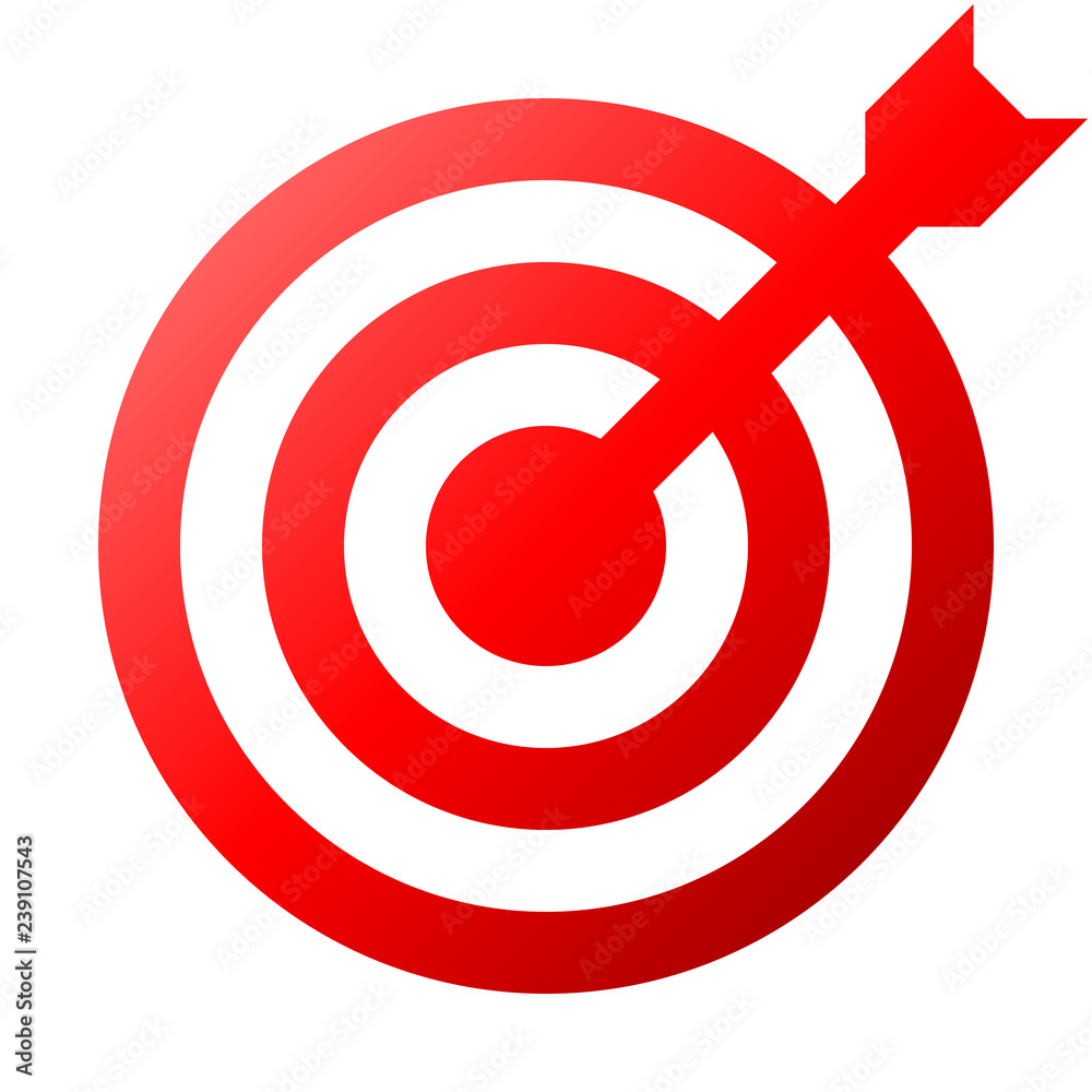Target sign - red gradient transparent with dart, isolated - vector Target sign - red gradient transparent with dart, isolated - vector