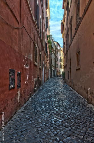 Streets of Trastevere in Rome. Italy