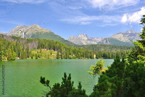 Mountain lake Strbske pleso in National Park High Tatra  Slovakia