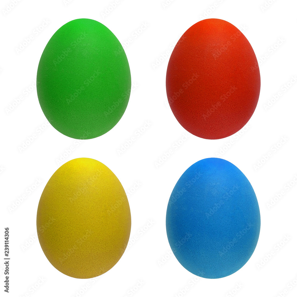 Set of colored Easter eggs. No shadows.