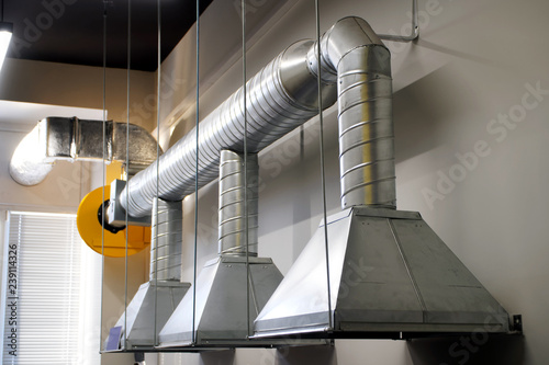 Photography An example of installing exhaust ventilation over a workplace in an industrial a