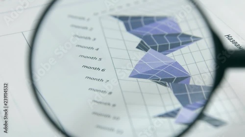 Wallpaper Mural Rotation. Studying charts with a magnifying glass. Financial analysis. Torontodigital.ca