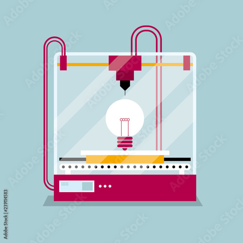 3D printing a lamp symbol,the concept of molding a shape.