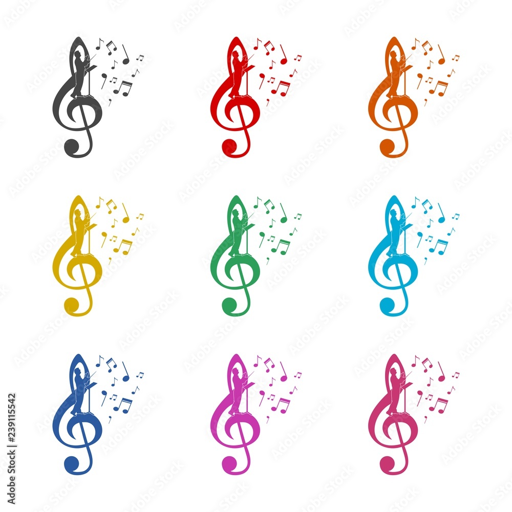 Choir guide logo, Choir icon, color set Choir guide logo, Choir icon, color set
