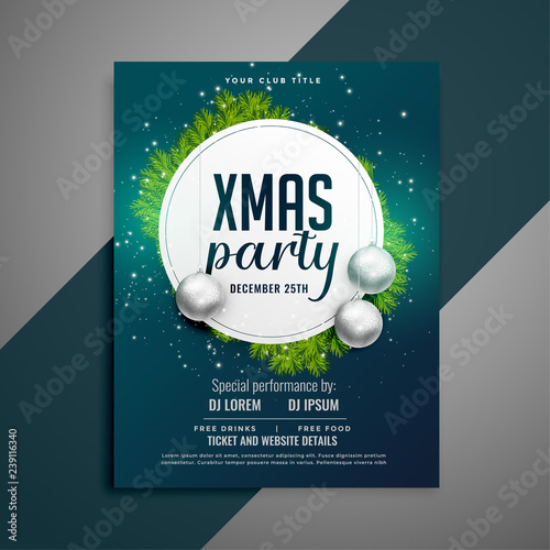 party celebration flyer for christmas festival