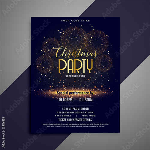 beautiful christmas party celebration flyer design