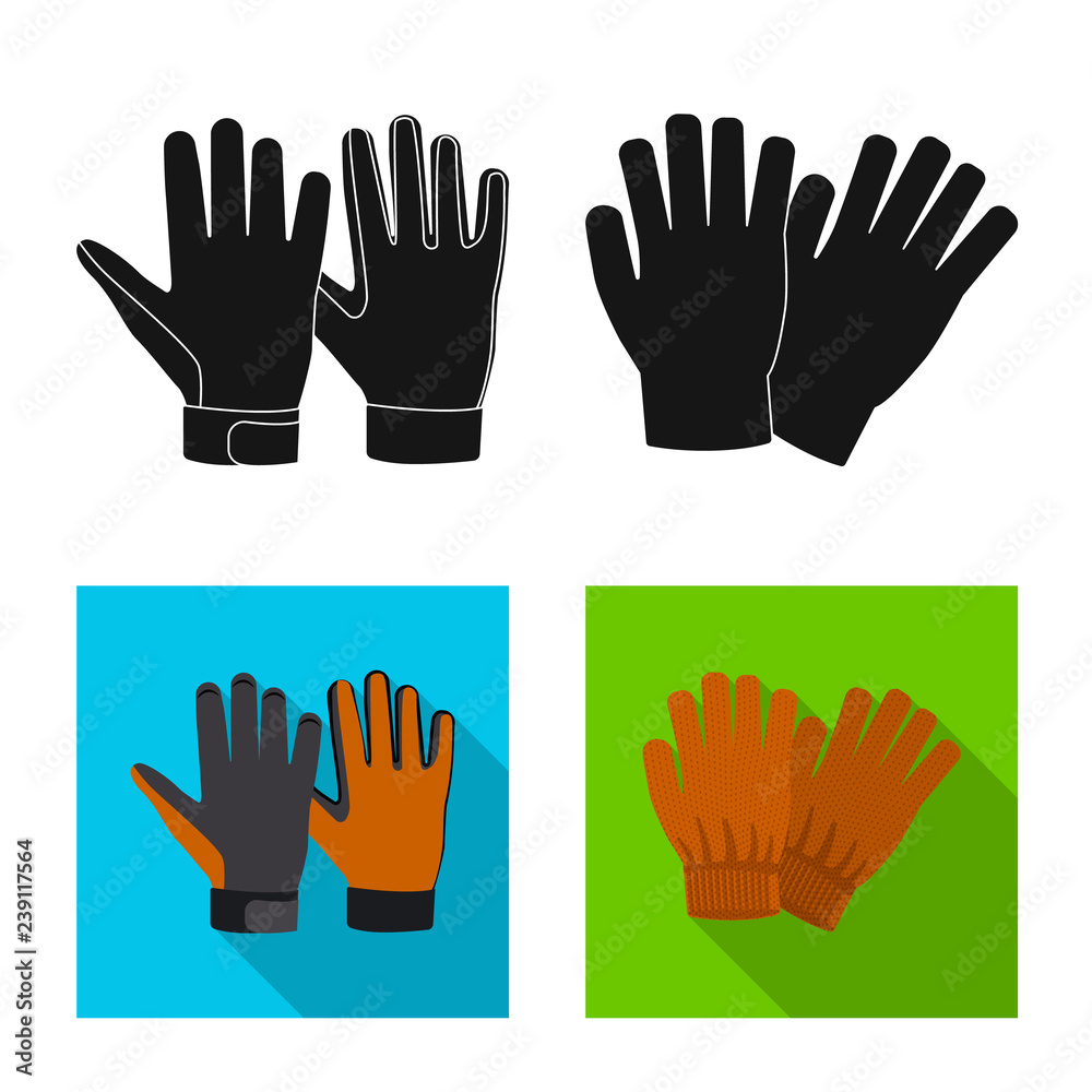 Vector illustration of glove and winter logo. Set of glove and equipment stock vector illustration. Vector illustration of glove and winter logo. Set of glove and equipment stock vector illustration.