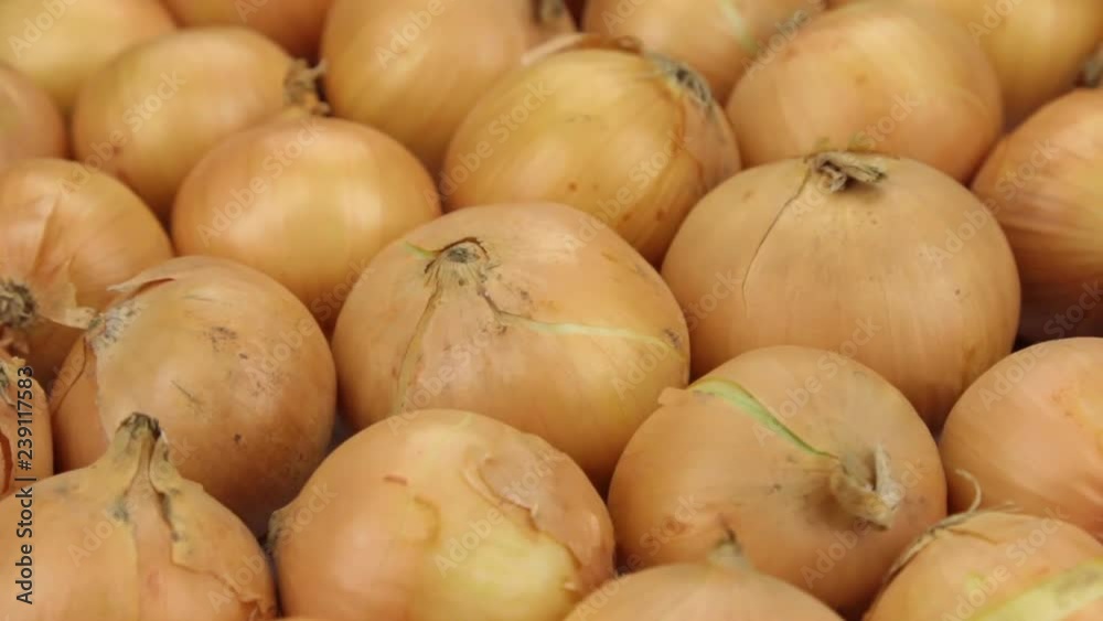 Close-up. The rotation of the background made from onions. Close-up. The rotation of the background made from onions.