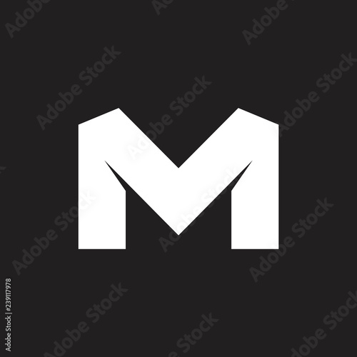 letter mv simple geometric logo vector