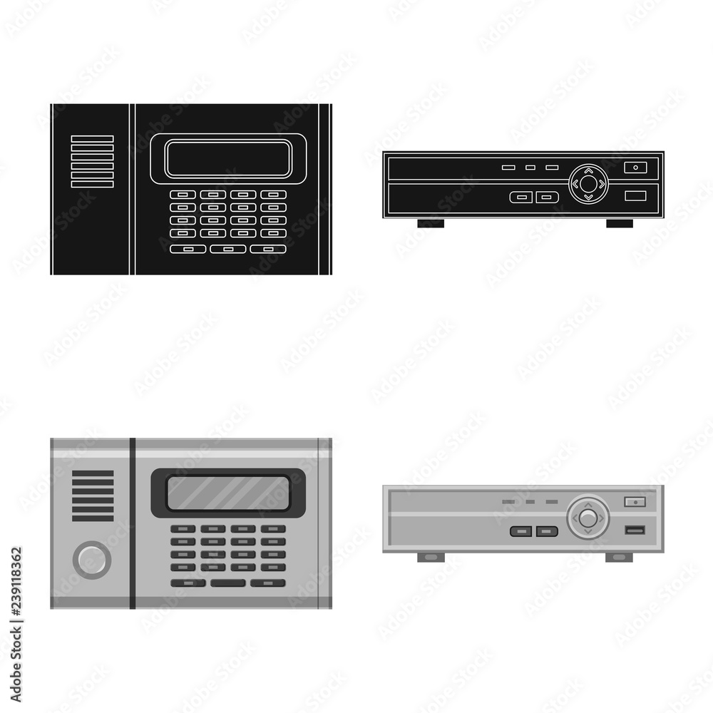 Fototapeta premium Isolated object of office and house logo. Set of office and system vector icon for stock.