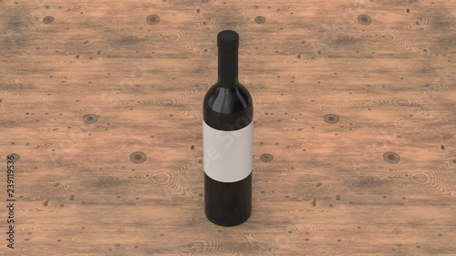 Mockup for bottle of red wine with blank label
