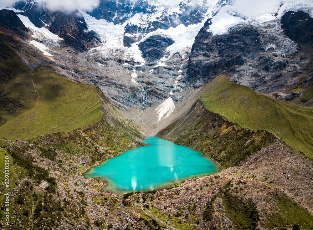 Humantay lake in Peru on Salcantay mountain in the Andes