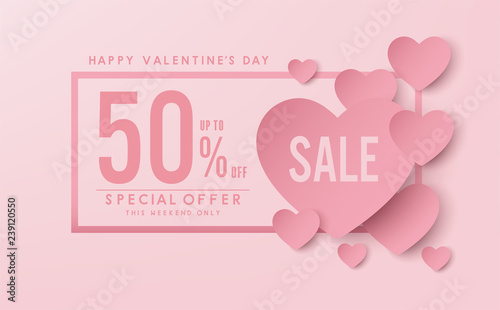 valentine concept. sale banner vector design