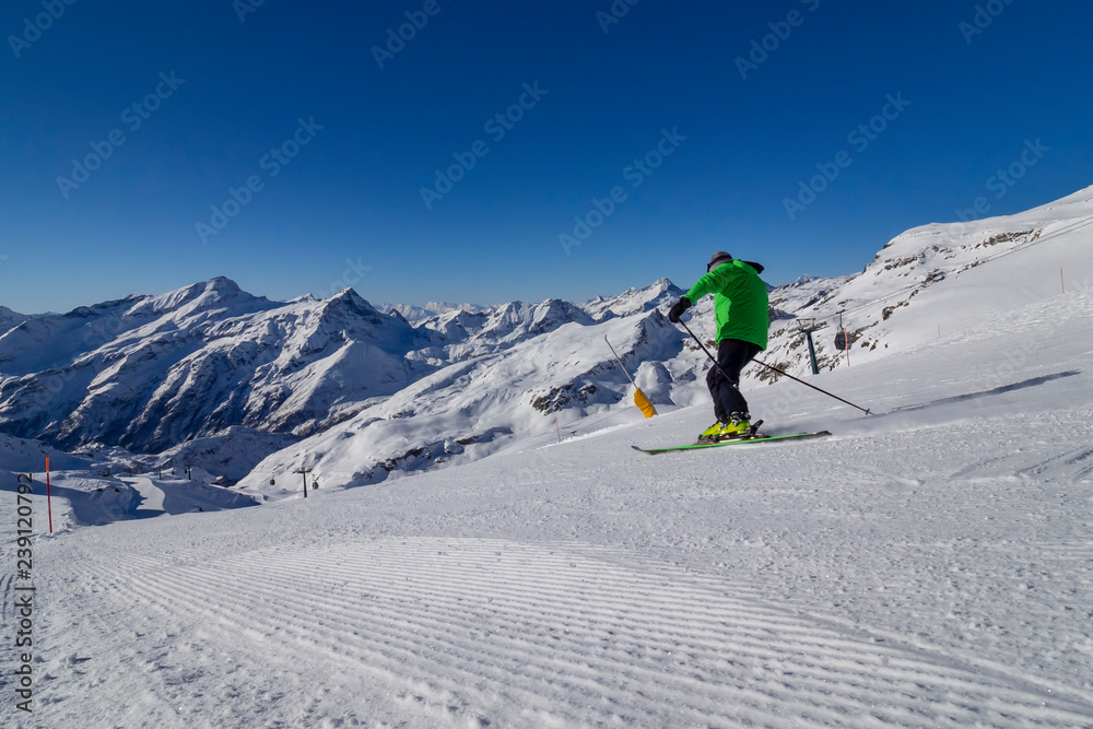 Skiing in the alps