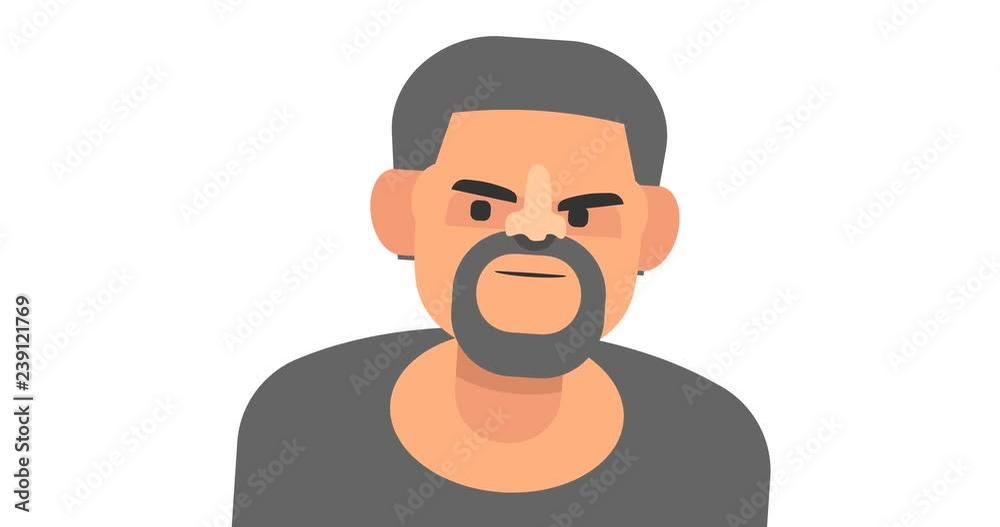 man. Animation is cyclic and isolated. Cartoon animation