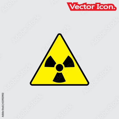 Ionizing radiation icon isolated sign symbol and flat style for app, web and digital design. Vector illustration.
